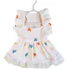 Roupas de algodão respirável para cachorros filhotes pequenos, vestido fofo de boneca, anti-queda, adequado para todas as estações, roupas de casa para pets gatos