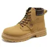 Zapatos Botas de Trabajo Retro Estilo Británico para Hombre Botines de Suela Gruesa Zapatos Casuales Primavera Nuevos Transpirables Botas Altas tipo Martin