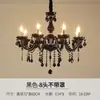Candelabro de hierro retro estilo americano, candelabro de cristal negro francés, diseño único, adecuado para uso doméstico en salas de estar, comedores y dormitorios