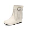 Botas de Cuña de Tacón Medio con Borlas Estilo Comercio Exterior Otoño e Invierno 2026 Tallas Grandes 40-45 Botas Casuales de Corte Bajo para Mujer