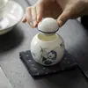Tarro de Té de Porcelana Blanca Pintado a Mano de las Dinastías Tang y Song, Juego de Té Kung Fu, Color Bajo Vidriado, Panda Jugando con Bambú, Mini Tarro de Polvo, Tarro de Almacenamiento para Uso Doméstico