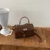2026 Nova Bolsa de Mão Retrô de Outono Bolsa Tote Pequena Bolsa Quadrada Pequena Feminina Bolsa Simples de Ombro Único Transversal