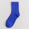 Meias infantis de cano alto com sapatos de couro pequenos, calças de tubarão, meias de algodão de cor sólida, moda Coringa, meias absorventes de suor, atacado
