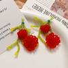 Pendientes de flores con ramas exageradas para mujer, estilo pastoral, con cuentas de vidrio tejidas, material para pendientes al por mayor.