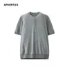 Ropa Masculina Apo Transfronteriza Camiseta de Punto Texturizado Manga Corta Cuello Henry para Hombre, Estilo Delgado de Verano, Top Versátil Estilo Old Money.
