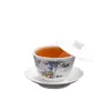 Tigela Grande de Porcelana Branca de Dehua com Tampa Cerâmica Conjunto de Chá Kung Fu Doméstico Xícara de Chá Sancai Tigela de Chá Única 180 ml