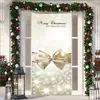 Cubierta de Puerta de Tela Elástica Cubierta de Puerta de Navidad Alegre Transfronteriza Tapiz Fondo de Tela de Regalo de Papá Noel para Fiesta Festiva