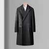 Jaqueta de Couro Haining Jaqueta de Couro Genuíno Masculina Jaqueta de Couro Genuíno de Alta Qualidade Masculina Casaco Trench Coat de Comprimento Médio Casaco Trench Coat de Pele de Ovelha Masculino