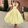 Vestido Jacquard Cruzado Europeo y Americano 2026, Cuello Halter en V, Vestido de Noche de Alta Gama, Estilo Primavera y Verano, Sin Mangas, Espalda Descubierta, Ceñido a la Cintura