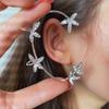 Nuevos Pendientes de Clip para Oreja y Ganchos para Oreja Mushang, Los Más Vendidos en Aliexpress, Flor Súper Brillante Incrustada de Diamantes, Copo de Nieve, Mariposa, Hoja, Clip para Cartílago de la Oreja