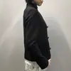 Abrigo de lana retro estilo coreano, estilo universitario, de cuello alto, abotonado, versátil y de moda casual para otoño e invierno