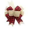 Decoração de Festa para Interior e Exterior Suprimentos de Natal Laço de Algodão Recheado Estrutura de Algodão Recheado Laço com Borda Dourada Decoração Pendente