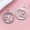 Europa y Estados Unidos transfronterizos doce constelaciones marca redonda colgante femenino Europa y Estados Unidos moda ins aleación lisa símbolo accesorios DIY en stock