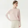 Suéter de cachemira grueso de siete agujas para mujer, nuevo estilo de invierno 2026, corte holgado con hombros raglán, cuello redondo, suéter base de capa interior para mujer
