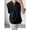Camiseta masculina com ombreira estilo maduro leve, masculina de verão, fina, cabeleireiro, marca da moda, gola pequena, manga curta, cor sólida, roupa íntima, manga meia
