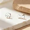 Pendientes de Plata de Ley S999 Serie Animales Niñas Gato Monstruo Pendientes Divertidos Lavar Dormir Envío Gratis Recoger Oreja Joyería Infantil