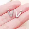 Liga de Zinco K Branca Cravejada de Diamantes 26 Letras Inglesas Acessórios de Joia Pingente DIY Brincos Pulseira Pingente Acessórios para Roupas
