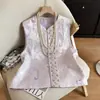 Chaleco de Hada con Cuentas de Estilo Chino Nuevo Calidad Garantizada Primavera y Otoño Nuevo Estilo Nacional Adelgazante y Juvenil Diseño Chaleco