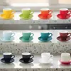 Conjunto de Xícara e Pires para Café em Cerâmica, Caneca com Padrão de Logo Impresso, Presentes Culturais e Criativos, Copo de Água para Publicidade, Exportação