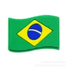 Acessórios para Tamanco Cartoon Bandeira Mais Vendidos Transfronteiriços Borracha Macia de PVC em Estoque Fivela de Decoração para Sapato de Jardim Desmontável DIY