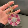 Novo Pingente de Girassol Liga Diamante Chaveiro Girassol Colorido Cartoon Casal Bolsa Pingente Chaveiro