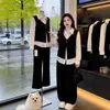 Camisa Chaleco de Dos Piezas Falsas con Cuello en V y Botones para Mujer, Primavera 2026, Tallas Grandes, Corte Holgado, Adelgazante, Elegante, Top de Contraste de Color