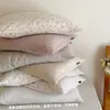 Fronhas de gaze dupla camada 100% algodão, frescas e simples, conjunto de dois, macias e respiráveis, adequadas para dormir de uma pessoa