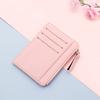 Billetera para tarjetas ultrafina para mujer Monedero coreano Tarjetero con cremallera Color caramelo Estudiante Autobús Tarjetero bancario Bolsa para dólares estadounidenses