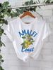 Camiseta de algodón de manga corta holgada de moda para comercio exterior transfronterizo de Amazon Costa AMALFI ITALIA