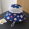 Sombrero de Protección Solar para Niños Sombrero de Sol para Niño Verano Malla Fina Transpirable Sombrero Grande Sombrero de Pescador para Bebé Niño de Dibujos Animados Sombrero Cubo