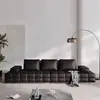 Sofá Recto Minimalista Lawrence Modelo Nuevo para Sala de Estar de Villa, Sofá Combinado Grande de Nivel Plano de Diseñador para Sala de Estar