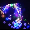 Fita de luz decorativa luminosa para peixe em lata de 50 cm, fio de luz LED para buquê panaceia de bebê feito à mão, fita de luz para caixa de presente, piscando
