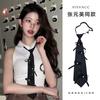 Corbata Sana Mismo Estilo Rayas Diagonales 2025 Moda Versión Coreana Estilo Universitario Lindo Accesorio de Bufanda Versátil para Mujer