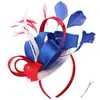 Venta caliente de Amazon sombrero bombín vintage de plumas accesorios para el cabello precioso tocado de sombrero bombín de satén sombrero de actuación nupcial europeo y americano