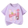 Camisetas Cortas Lindas para Niñas Ropa de Verano 2025 para Niñas de Edad Media y Mayores Camisetas de Medio Mangas de Dibujos Animados Ropa para Niños Tops para Niños Modernos