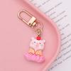 Llavero de Animal de Dibujos Animados en Postura de Loto Rezando por Bendición y Colgante de Oración a Buda Corazón de Niña Joyería Colgante para Mochila Escolar Regalo para Amigas