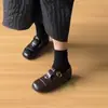 Zapatos planos versátiles de punta redonda y perfil bajo para mujer, zapatos Mary Jane cálidos de invierno con tira en T
