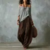 2026 Nuevo Conjunto Casual de Pantalones Largos Anchos de Moda Off-Shoulder con Bloques de Color de Amazon