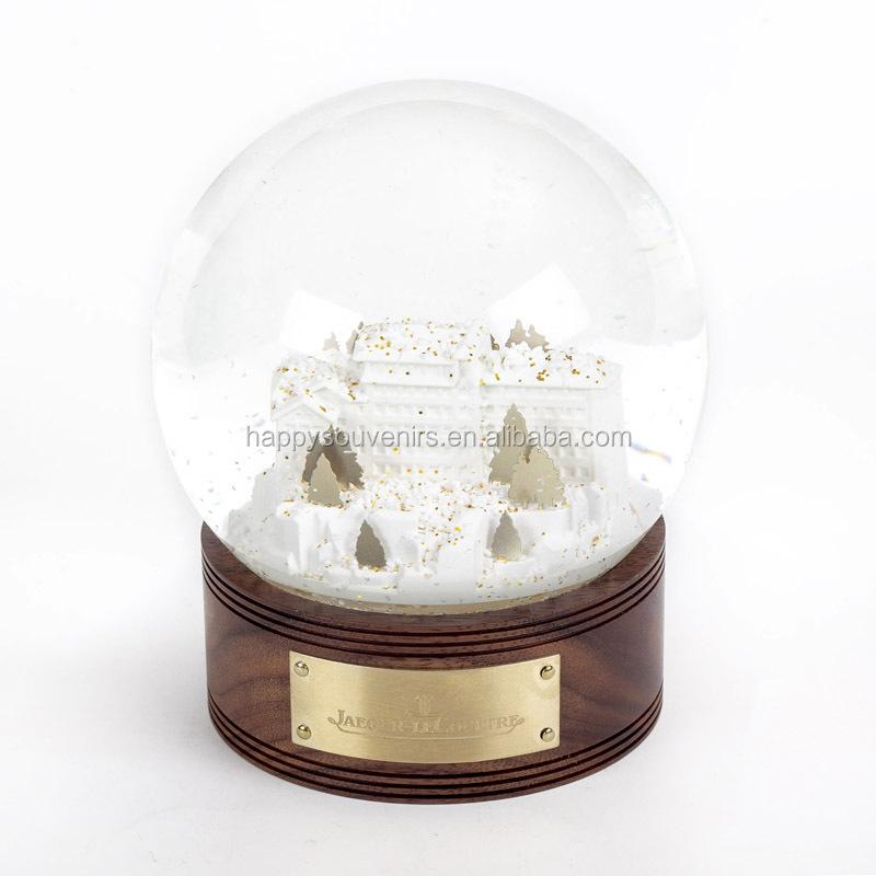 Baptism Souvenirs Music White Angel Wings Snow Globes Baby Angel Figurine Water Globe Rotation Glass Snow Ball