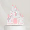 Decoración de Pastel Castillo Solitario Tarjeta Calabaza Coche Rosa Castillo Grande Escena de Decoración de Pastel de Cumpleaños Accesorios Enchufe