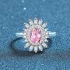 TikTok e-commerce más vendido S925 plata de ley forma de huevo rosa verde azul rojo cerrado anillo femenino en stock al por mayor