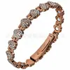 Pulseira Magnética Cravejada de Diamantes Ouro Rosa para Mulheres, Pulseira Ajustável, Pulseira de Bronze Ouro Rosa Temática de Amor para Casais Atacado