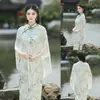 2025 Nuevo Estilo Delgado Calado Artístico Estilo Perezoso Cárdigan Tejido con Chal Exterior de Cheongsam Capa Retro