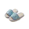 Pantuflas de Colores Caramelo con Lentejuelas para Mujer, Estilo Europeo y Americano Simple, para Interiores del Hogar, para Todas las Estaciones, de Algodón y Lino