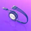 Nuevo cable de datos telescópico tres en uno logo publicidad pequeños regalos multifuncional un-tres cable de carga rápida venta al por mayor
