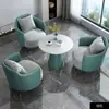 Conjunto de Sofá Individual e Mesa de Centro de Luxo Leve para Lazer, Recepção de Hotel, Reunião de Escritório de Vendas, Cadeira de Recepção de Salão de Beleza