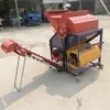 Cosechadora de cacahuetes para seco y húmedo Alimentación automática Peladora de cacahuetes Separador automático de tallos y frutos de cacahuete