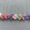 Flores de Lírio Artificiais com Vento e Chuva de Três Cabeças, Flores de Seda para Decoração de Sala de Estar e Casamento, Arranjo Floral em Estilo Pintura a Óleo de Luxo Leve