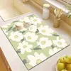 Alfombrilla Drenante de Barro de Diatomeas Dibujos Animados Cocina Restaurante Aislante Resistente al Calor Salvamanteles Absorbente de Agua Secado Rápido Resistente a Manchas Fácil Cuidado Salvamanteles