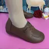 Mocasines para Mujer Estilo Nuevo Punta Redonda Primavera/Otoño 2026 Mocasines Casuales para Mujer de Mediana Edad Suela Suave Parte Superior Suave Zapatos Planos